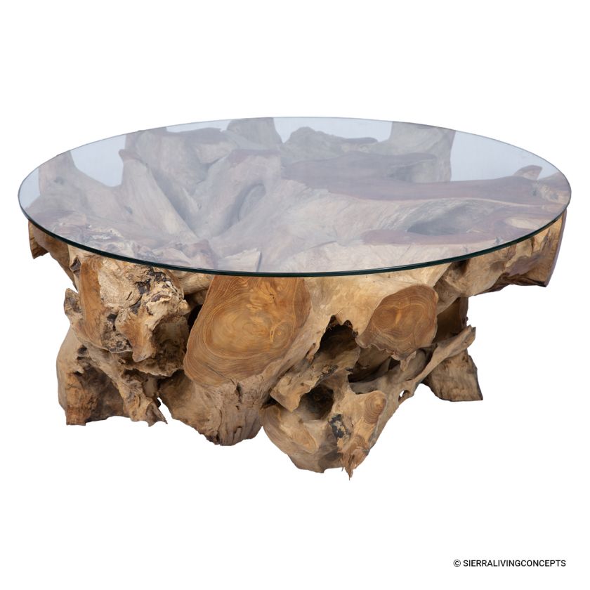 Picture of Armona Natural Solid Wood Round Root Coffee Table