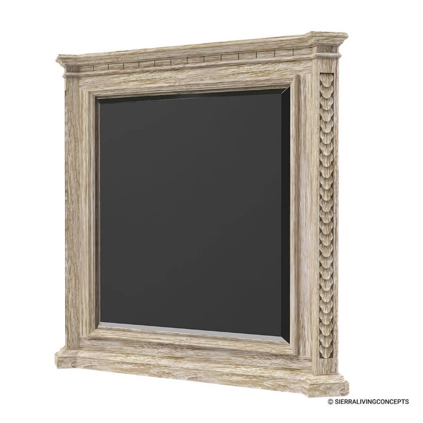 Picture of Nebula Rustic Solid Wood Hand-Carved Mirror Frame