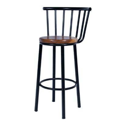 Picture of Ferndale Industrial Style Rustic Slatted Backrest Bar Chair