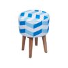 Picture of Beckwourth Modern Rustic Solid Wood Zig Zag Upholstered Petite Stool