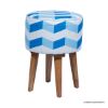 Picture of Beckwourth Modern Rustic Solid Wood Zig Zag Upholstered Petite Stool