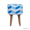 Picture of Beckwourth Modern Rustic Solid Wood Zig Zag Upholstered Petite Stool