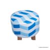Picture of Beckwourth Modern Rustic Solid Wood Zig Zag Upholstered Petite Stool