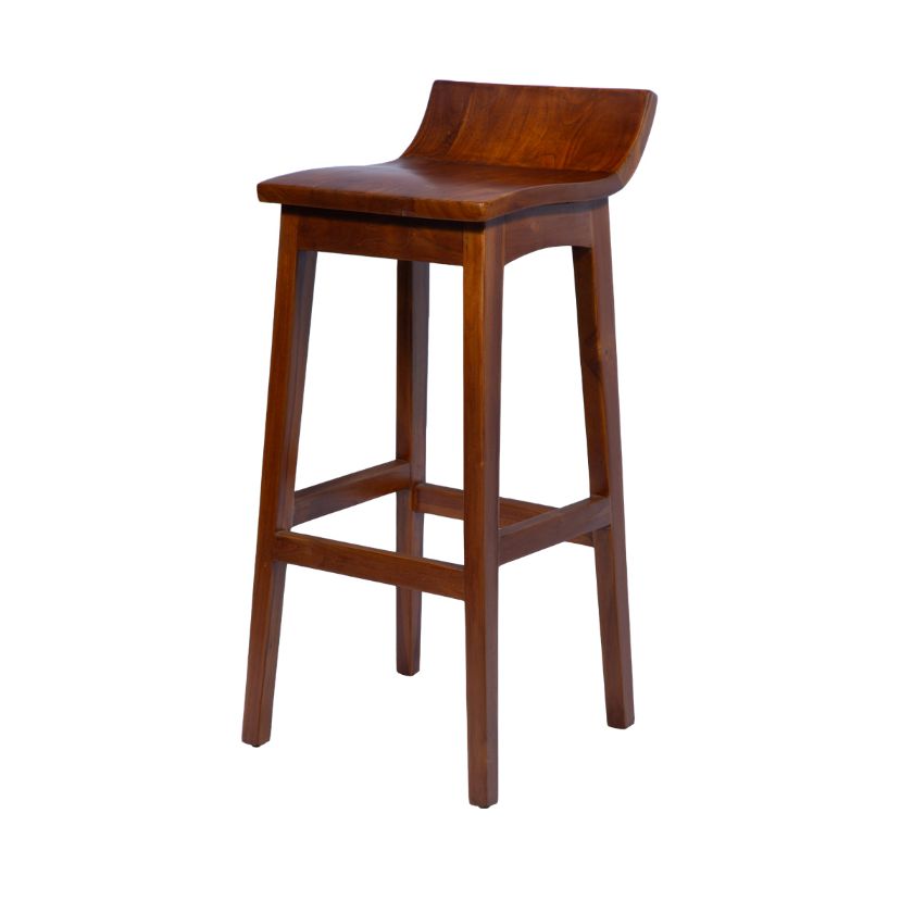 Picture of Bellflower Modern Contemporary Rustic Solid Wood Tall Bar Chair