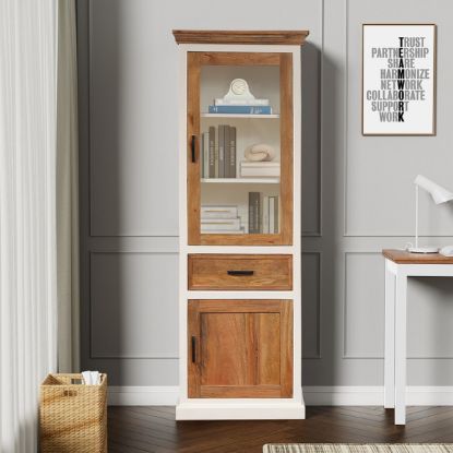 Picture of Rumsey Solid Wood Home Office Bookcase with Glass Door (75")