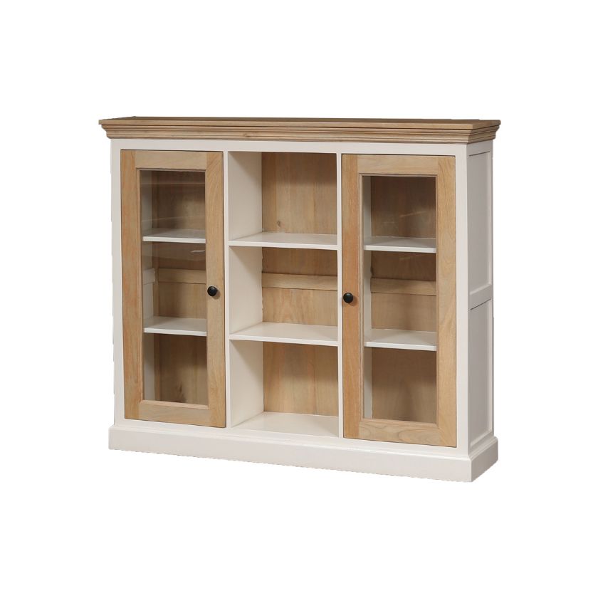 Picture of Stevinson Farmhouse Rustic Solid Wood 2 Door Display Cabinet