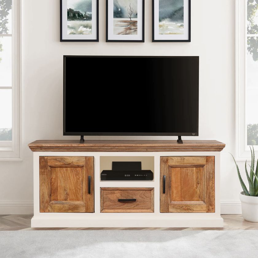 Picture of Rumsey Farmhouse Rustic 2 Tone Media Console with Drawer