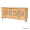 Picture of Ocotillo Mid Century Traditional Solid Wood 4 Rattan Door Sideboard