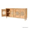 Picture of Ocotillo Mid Century Traditional Solid Wood 4 Rattan Door Sideboard