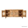 Picture of Ocotillo Mid Century Traditional Solid Wood 4 Rattan Door Sideboard