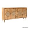 Picture of Ocotillo Mid Century Traditional Solid Wood 4 Rattan Door Sideboard