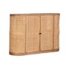 Picture of Tupman Mid Century Rustic Solid Wood 2 Rattan Door Sideboard