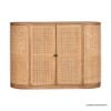Picture of Tupman Mid Century Rustic Solid Wood 2 Rattan Door Sideboard