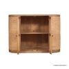 Picture of Tupman Mid Century Rustic Solid Wood 2 Rattan Door Sideboard