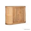 Picture of Tupman Mid Century Rustic Solid Wood 2 Rattan Door Sideboard