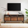 Rackerby Two Tone Mid Century Modern TV Stand with Drawers (54")