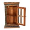 Picture of Rustic Reclaimed Wood Small Cabinet With Display Glass Door