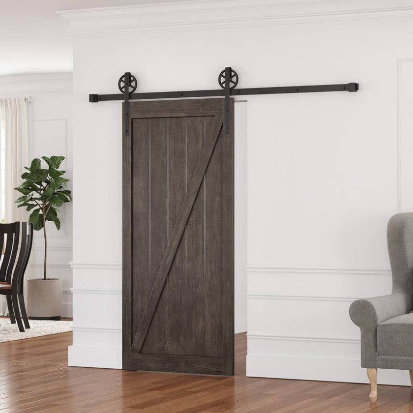 Picture of Markham Rustic Solid Wood Distressed Interior Barn Door