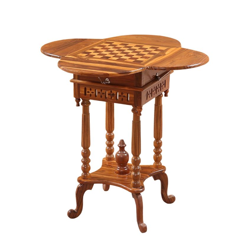 Picture of Colma Rustic Solid Wood Antique Small Chess Table