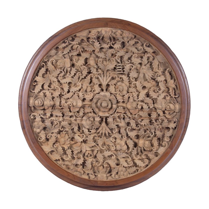 Picture of Tiburon Asian Hand Carved Large Round Wall Decor