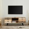 Acton 60" Industrial Mid-Century Rustic Media Console with 6 Drawers