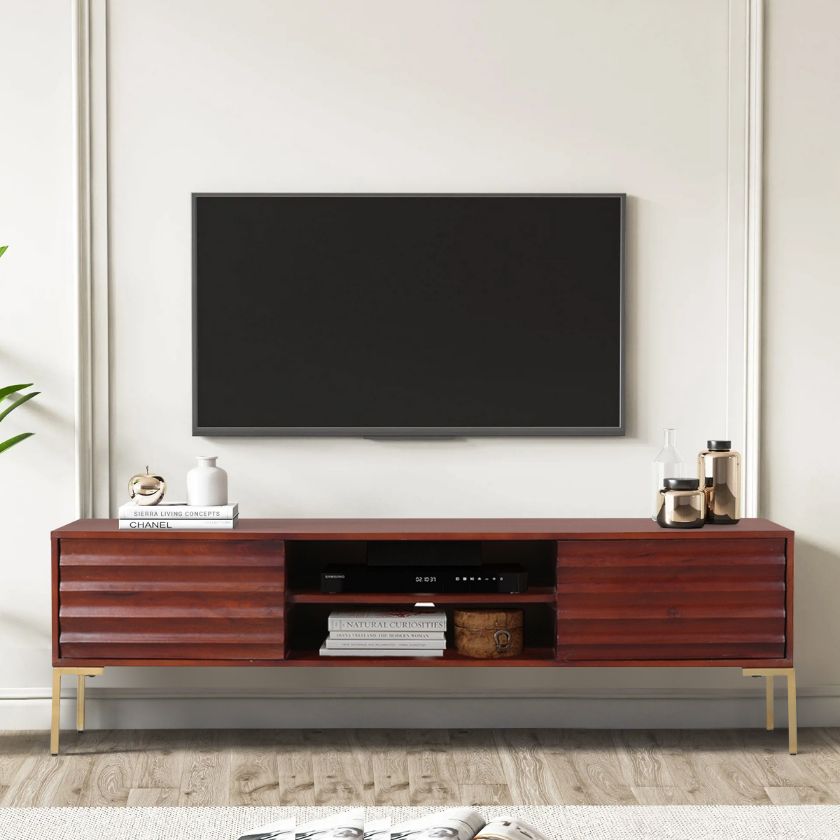 Picture of Woody Modern Industrial 2 Open Shelf Media Console