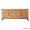Picture of Angwin Farmhouse Industrial Rustic Solid Wood 4 Cane Door Sideboard