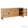 Picture of Angwin Farmhouse Industrial Rustic Solid Wood 4 Cane Door Sideboard