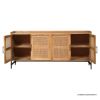 Picture of Angwin Farmhouse Industrial Rustic Solid Wood 4 Cane Door Sideboard