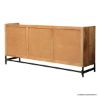 Picture of Angwin Farmhouse Industrial Rustic Solid Wood 4 Cane Door Sideboard