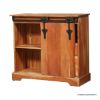 Picture of Burney Mission Style Rustic 3 Drawer Storage Cabinet with Barn Door