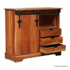 Picture of Burney Mission Style Rustic 3 Drawer Storage Cabinet with Barn Door