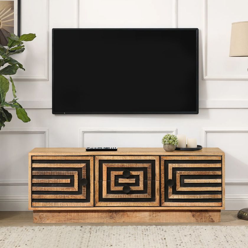 Picture of Buellton Traditional Rustic 2 Door Media Console with Drawers