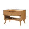 Picture of Avondale Teak Wood Scandi-Modern Nightstand With Drawer