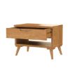Picture of Avondale Teak Wood Scandi-Modern Nightstand With Drawer
