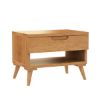 Picture of Avondale Teak Wood Scandi-Modern Nightstand With Drawer