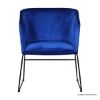 Picture of  Auberry Modern Industrial Velvet Royal Blue Upholstered Armchair