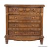 Picture of Esparto Mid Century French Hand Carved Rustic 4 Drawer Dresser