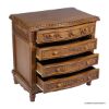 Picture of Esparto Mid Century French Hand Carved Rustic 4 Drawer Dresser
