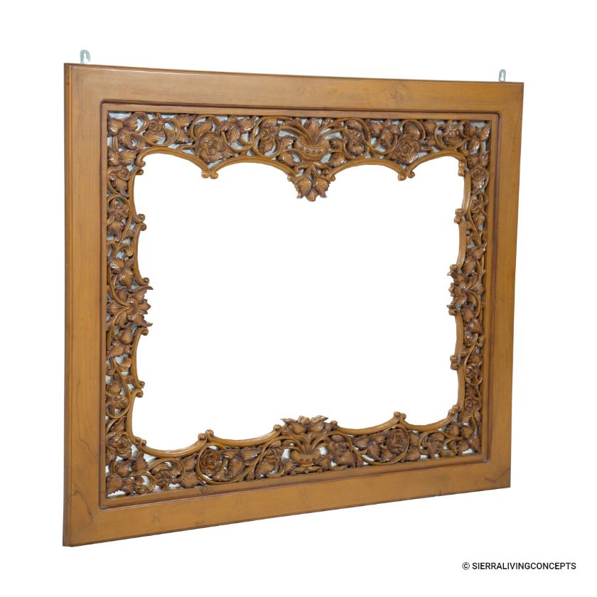 Picture of Esparto Mid Century French Hand Carved Rustic Mirror Frame