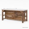 Picture of Visalia Modern Rustic Marble Top Kitchen Island with Open Shelves Storage