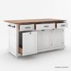 Picture of Casselton Solid Wood Two Tone White Kitchen Island with Drop Leaf