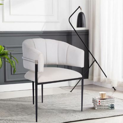 Picture of Blankenberge Modern Stainless Steel Upholstered Armchair
