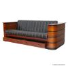Picture of Lusaka Solid Mahogany Wood Leather Tufted Loveseat Sofa With Storage		