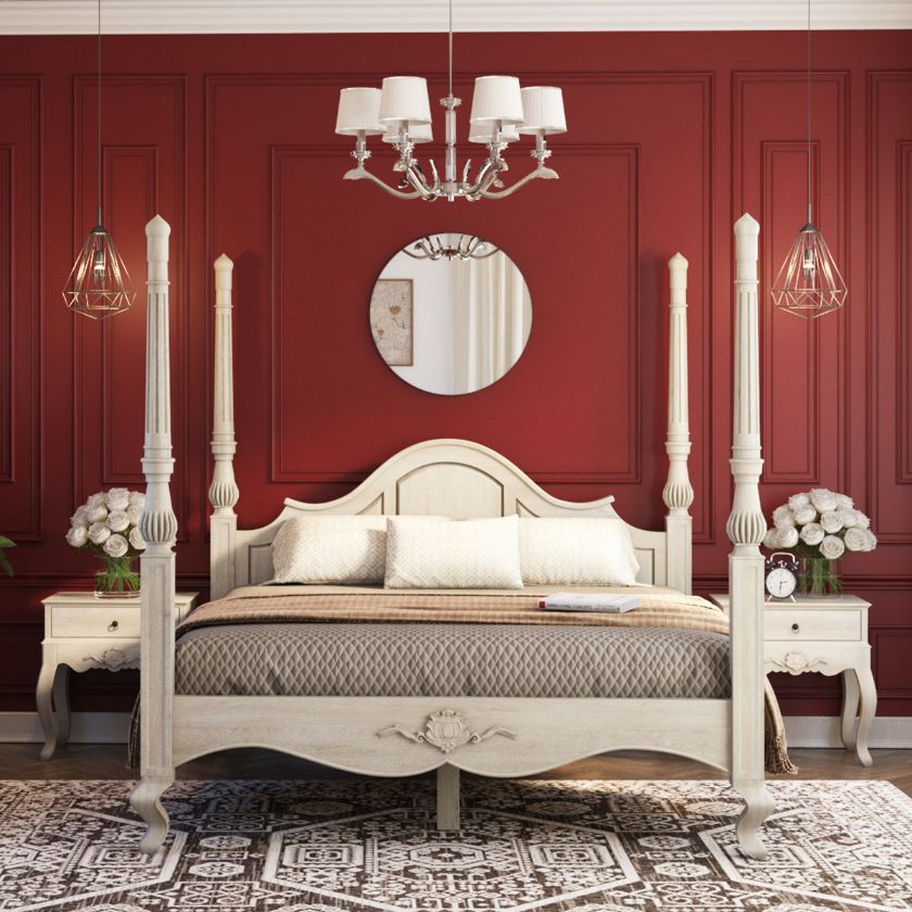 Picture of Sorocaba Solid Wood Distressed 4 Poster Bed