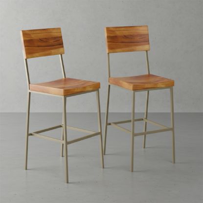 Picture of Alicante Industrial Solid Wood Tall Bar Chair (Set of 2)