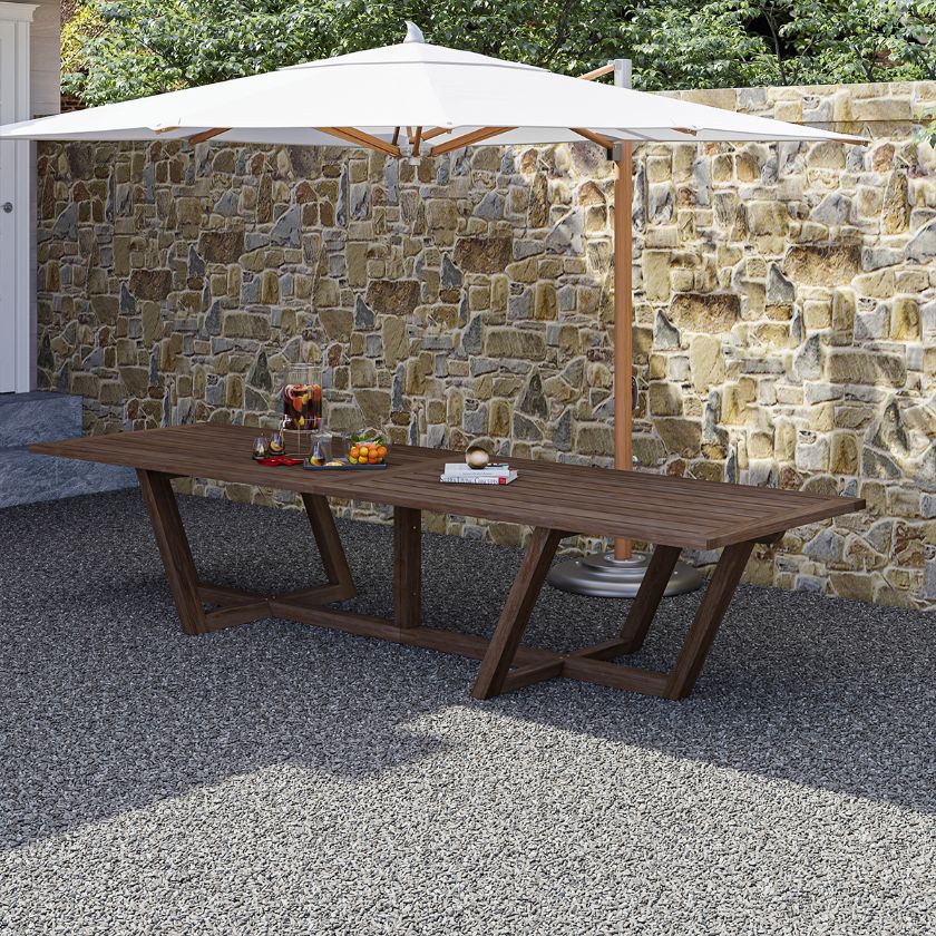 Picture of Cromwell Outdoor Rustic Teak Wood Dining Table for 10 Person 