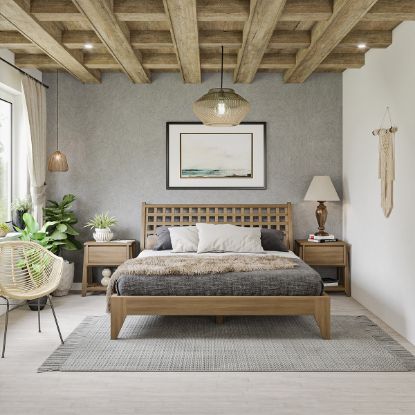 Picture of Michigan Rustic Solid Wood 3 Piece Modern Bedroom Set