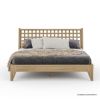 Picture of Michigan Rustic Solid Wood Modern Platform Bed with Sleigh Headboard