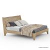 Picture of Michigan Rustic Solid Wood Modern Platform Bed with Sleigh Headboard